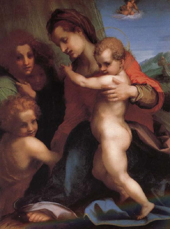 Andrea del Sarto The Virgin and Child with St. John childhood, as well as two angels Sweden oil painting art
